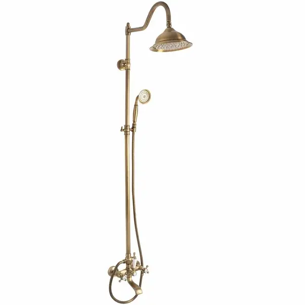 Coloana de dus cu baterie dubla comanda bronz periat Rea Bergamo [3]