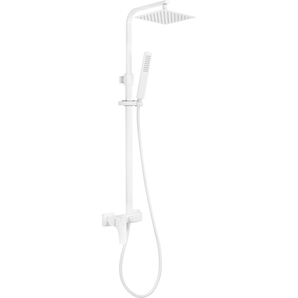 Coloana de dus cu baterie monocomanda alb mat Deante Hiacynt [1]