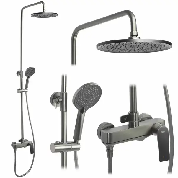 Coloana de dus cu baterie monocomanda gri periat Rea Avalon [1]
