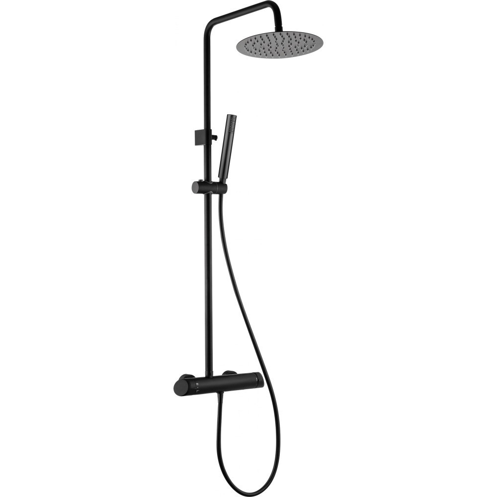 Coloana de dus cu baterie monocomanda negru mat Deante Arnika [1]