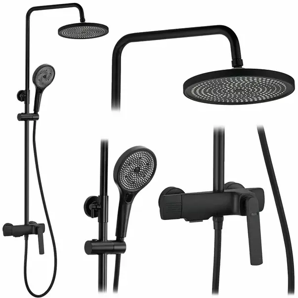Coloana de dus cu baterie monocomanda negru mat Rea Rebel [1]