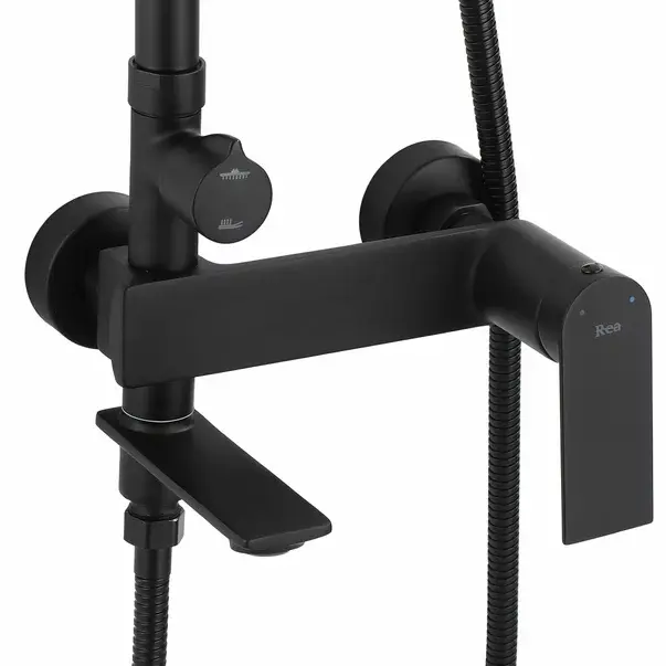Coloana de dus cu baterie monocomanda negru mat Rea Storm [2]