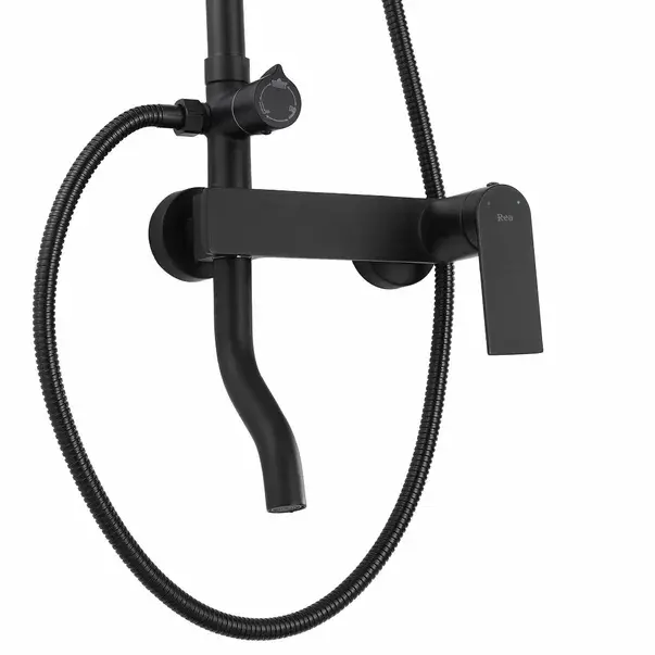 Coloana de dus cu baterie monocomanda negru mat Rea Storm cu pipa lunga [3]