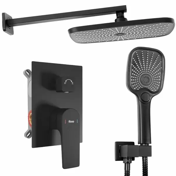 Coloana de dus cu baterie monocomanda negru Rea Moby [1]