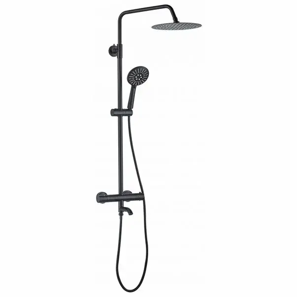 Coloana de dus cu baterie monocomanda Rea Lungo negru mat cu termostat [1]