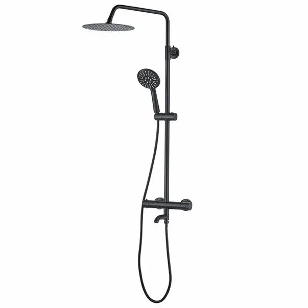 Coloana de dus cu baterie monocomanda Rea Lungo negru mat cu termostat [2]