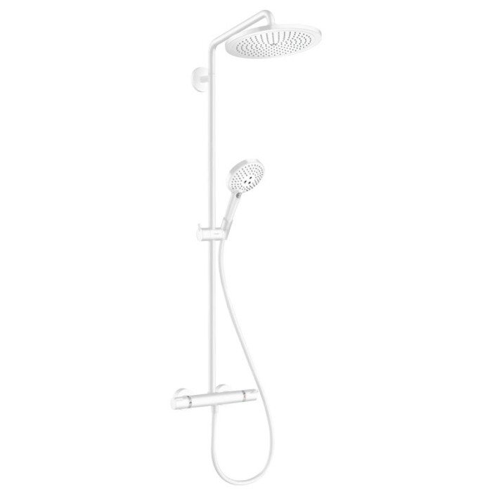 Coloana de dus cu baterie termostatata, Hansgrohe, Croma Select S, cu bara si suport dus, alb mat [1]