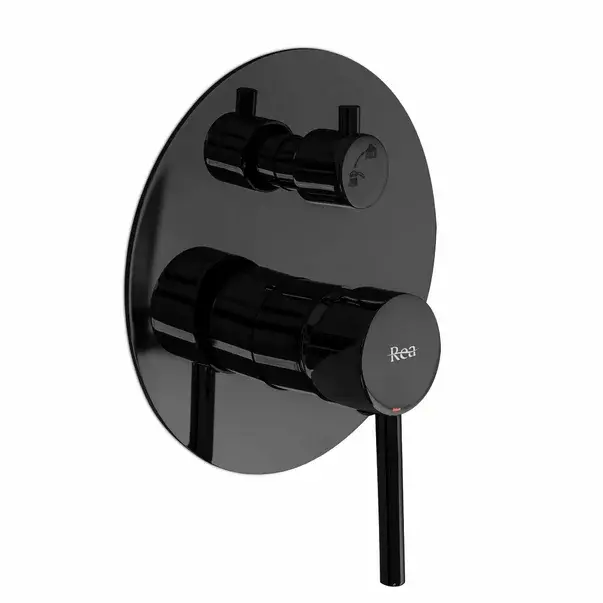 Coloana de dus cu baterie termostatata incastrata negru Rea Lungo [3]