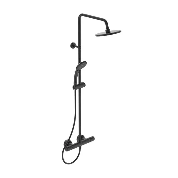 Coloana de dus cu baterie termostatata negru mat Ideal Standard IdealRain Ceratherm T25 furtun dus 160 cm [1]