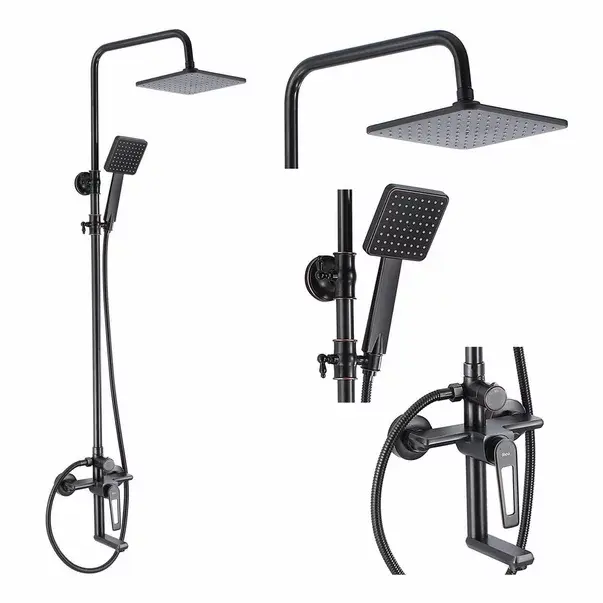Coloana de dus cu pipa cada Rea Blade Old negru mat [3]