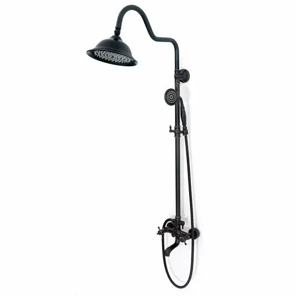 Coloana de dus cu pipa pentru cada Rea Retro negru mat [1]