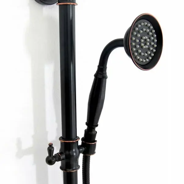 Coloana de dus cu pipa pentru cada Rea Retro negru mat [5]