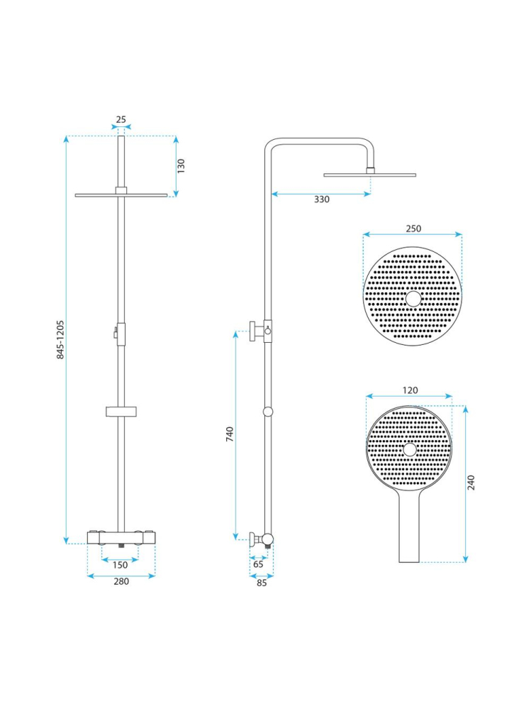Coloana de dus cu termostat Drop titan [7]