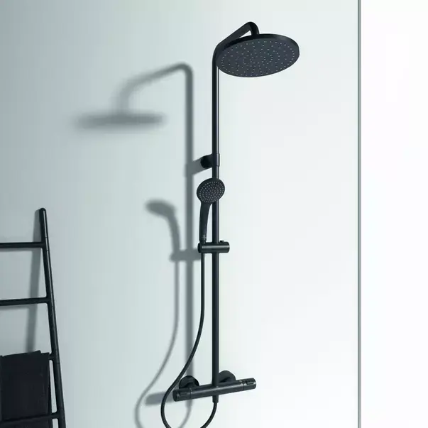 Coloana de dus cu termostat Ideal Standard Ceratherm T25 negru mat palarie 1 functie [3]