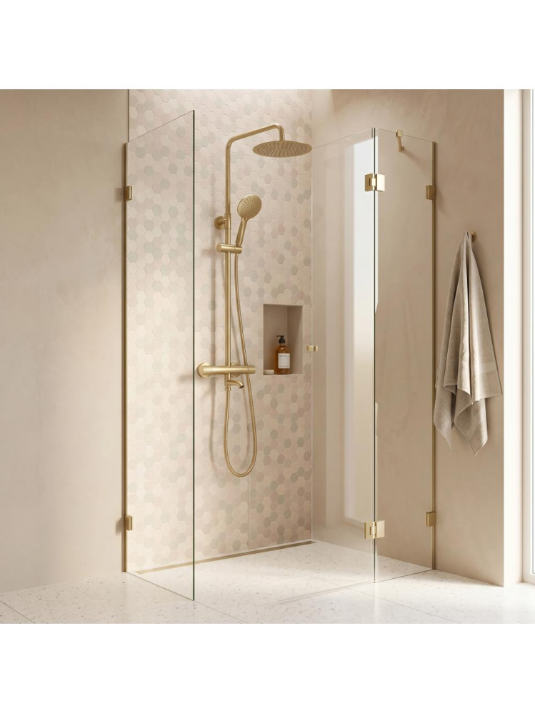 Coloana de dus cu termostat Lungo Diamond auriu periat [3]