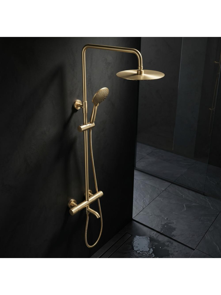 Coloana de dus cu termostat Lungo Diamond auriu periat [6]