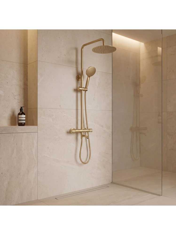 Coloana de dus cu termostat Lungo Diamond auriu periat [5]