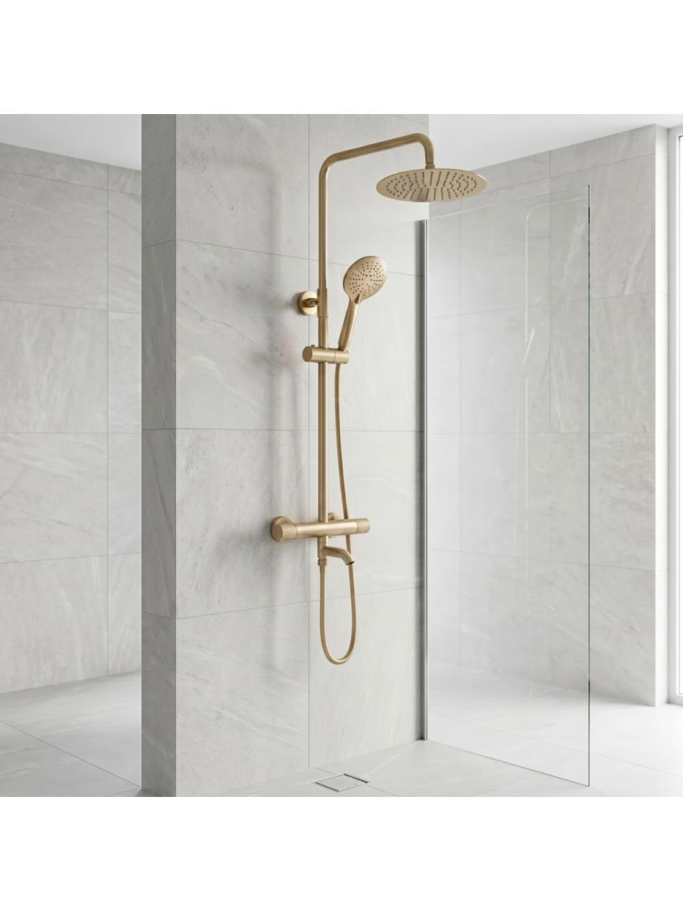 Coloana de dus cu termostat Lungo Diamond auriu periat [2]