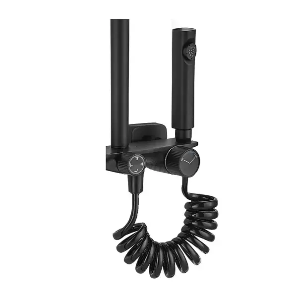 Coloana de dus cu termostat Rea Helix negru mat plus dus igienic [7]