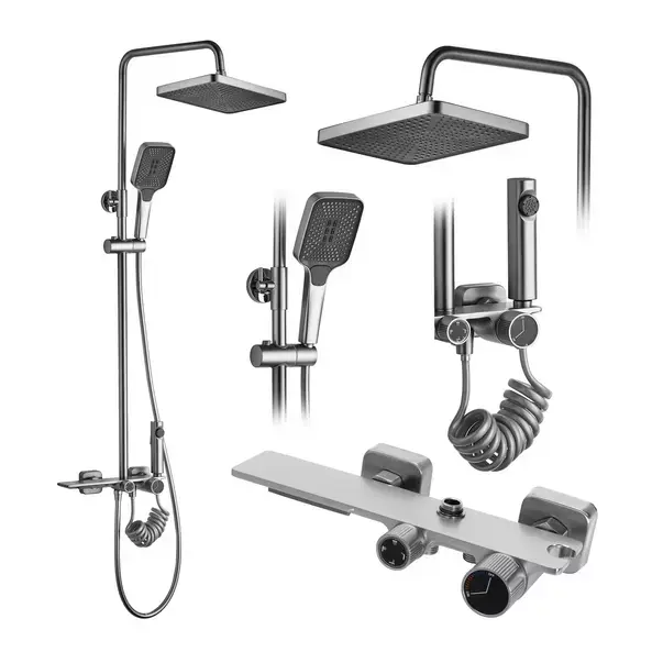 Coloana de dus cu termostat Rea Helix nichel periat plus dus igienic [2]