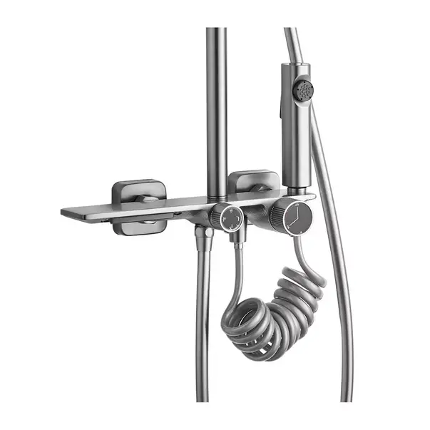 Coloana de dus cu termostat Rea Helix nichel periat plus dus igienic [3]