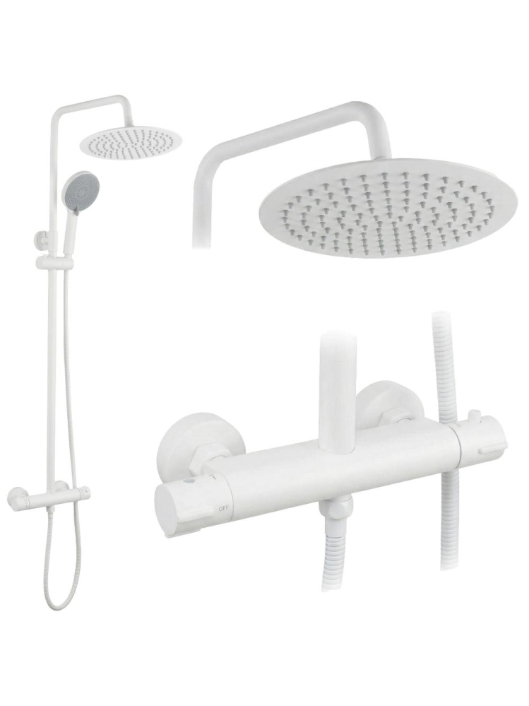 Coloana de dus cu termostat Rea Lungo alb [10]