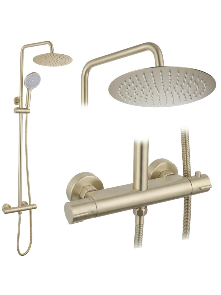 Coloana de dus cu termostat Rea Lungo auriu periat [9]