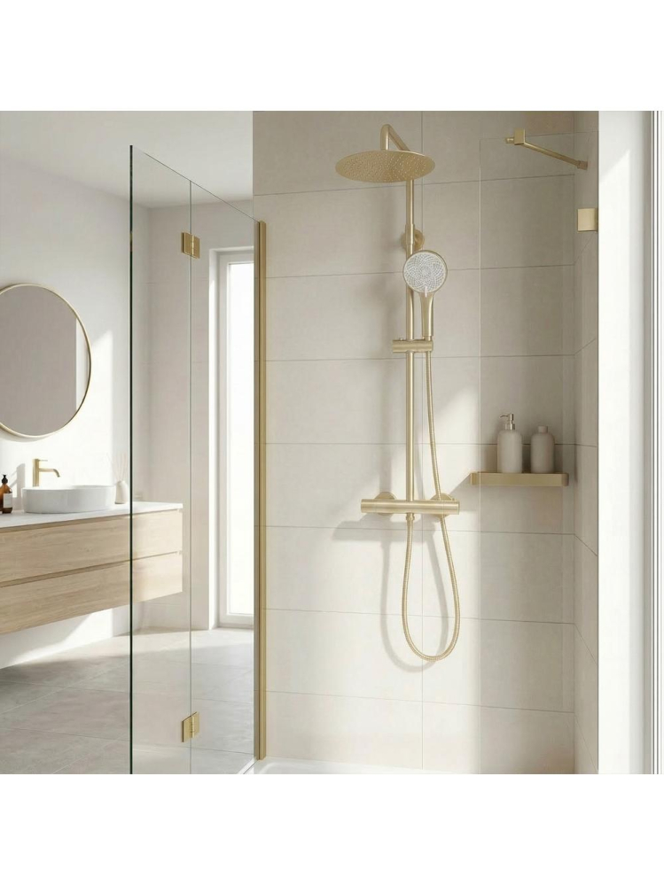 Coloana de dus cu termostat Rea Lungo auriu periat [8]
