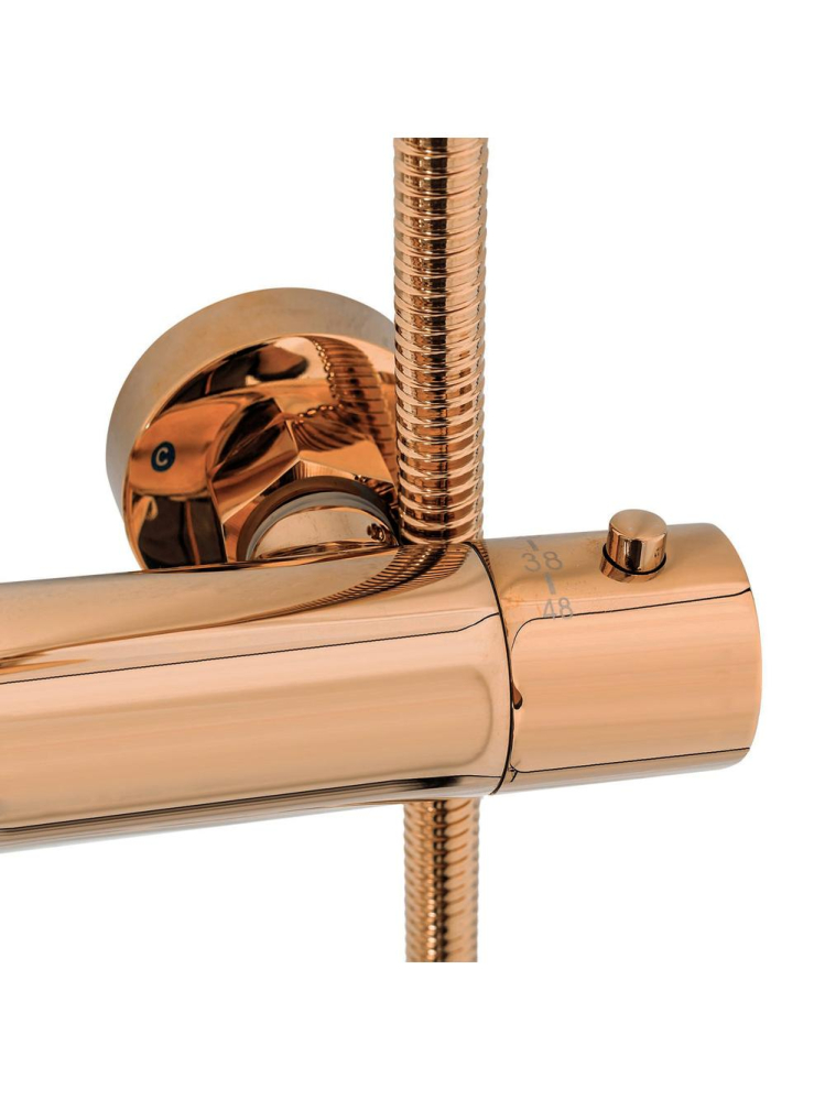 Coloana de dus cu termostat REA Lungo finisaj cupru montaj suprafata 820-1170 mm [3]