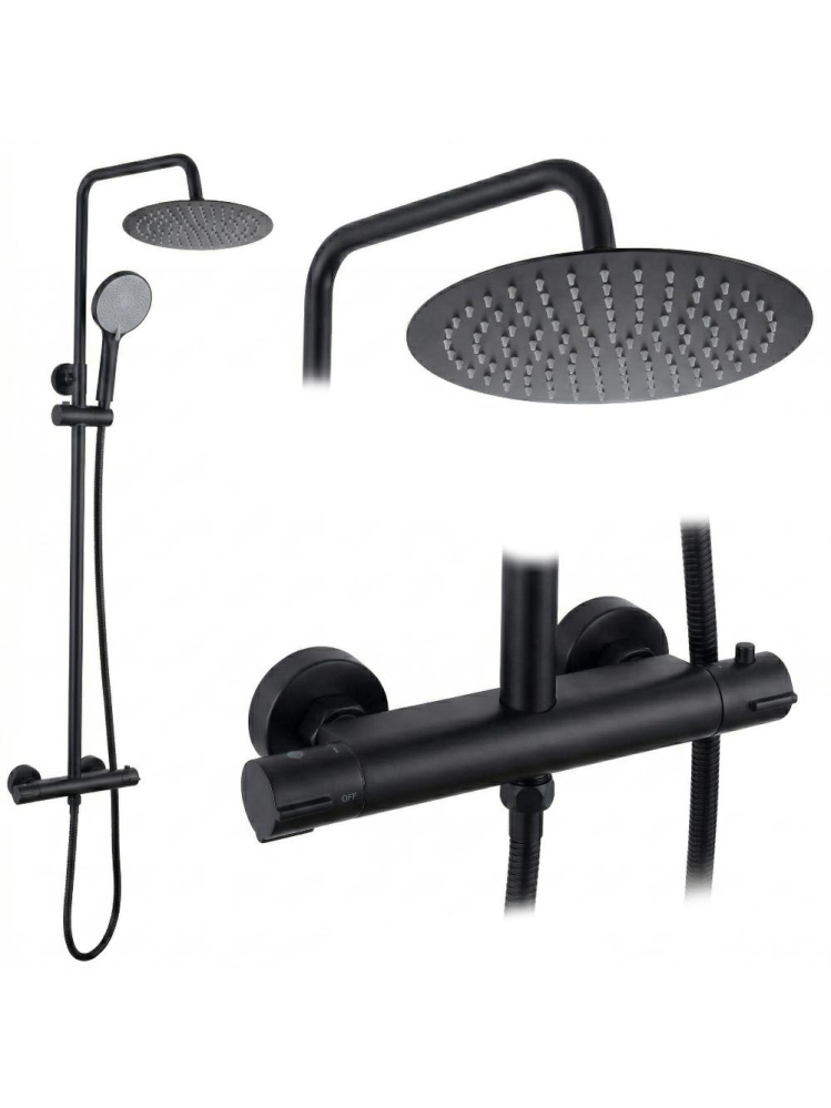 Coloana de dus cu termostat Rea Lungo negru [10]