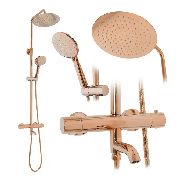 Coloana de dus cu termostat Rea Lungo si finisaj Rose Gold lucios [2]