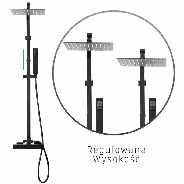Coloana de dus cu termostat Rea Milano negru mat [4]