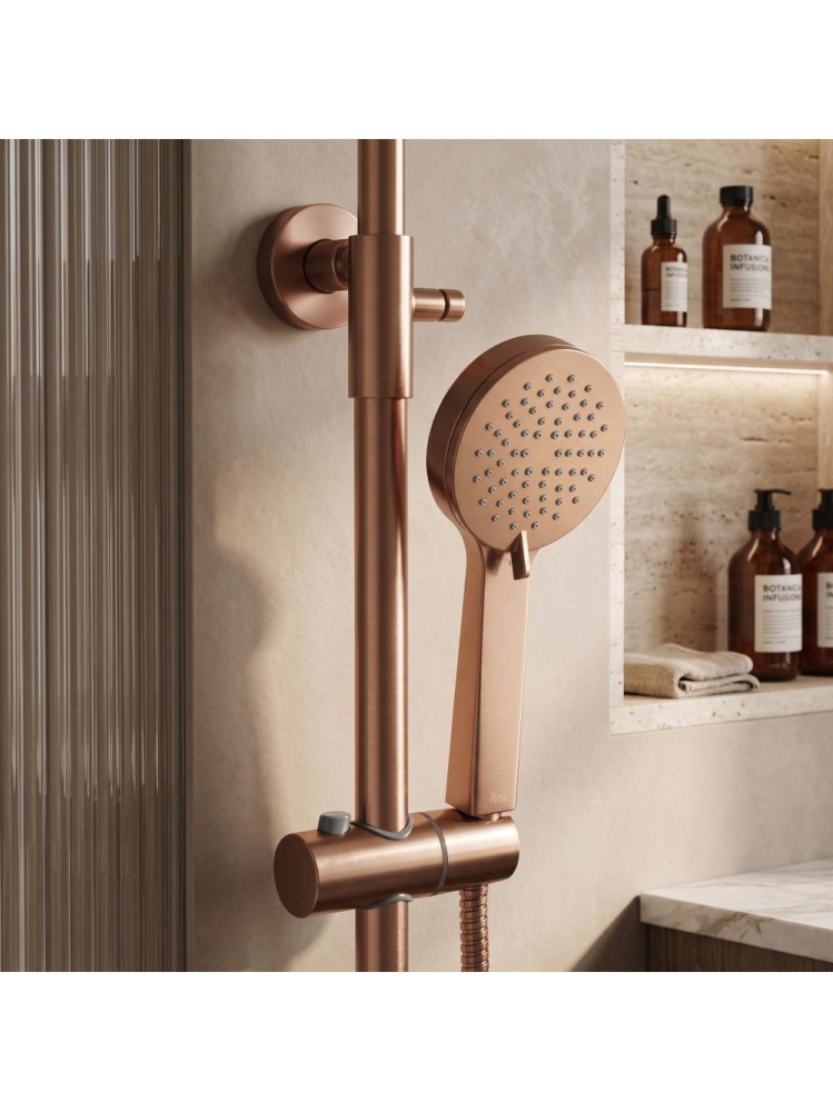 Set dus cu termostat Rea Parot Light Brush Copper cupru periat montaj suprafata [7]