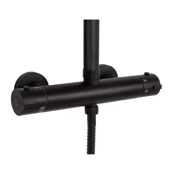 Coloana de dus cu termostat Rea Tom palarie 1 functie negru mat [3]