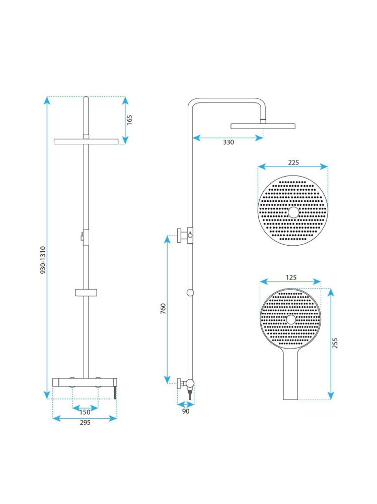 Set dus aplicat Rea Foss Clif finisaj titan monocomanda bara reglabila Anti-Calc [9]