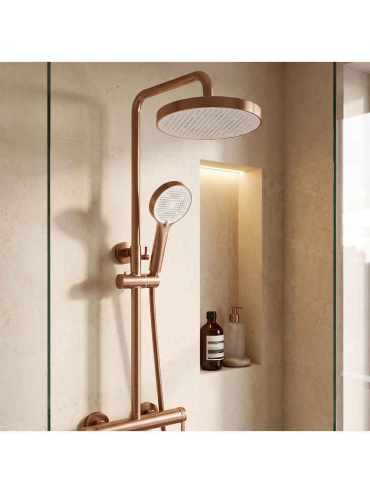 Set dus aparent Rea Grace cupru periat baterie monocomanda bara reglabila 855-1235 mm [8]