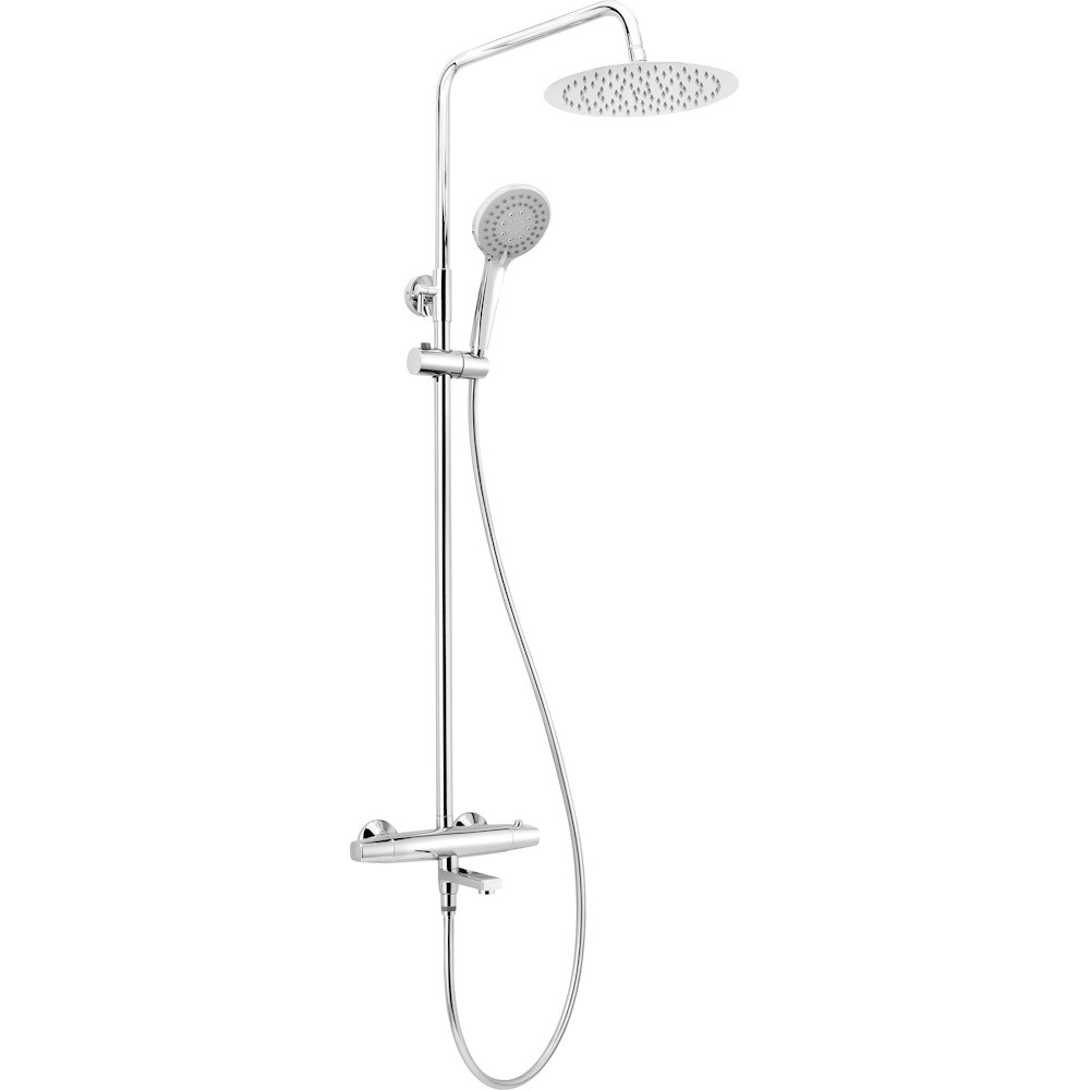 Coloana dus cu baterie si termostat Deante Jasmin, cu pipa cada, cap dus Ø25 cm [2]