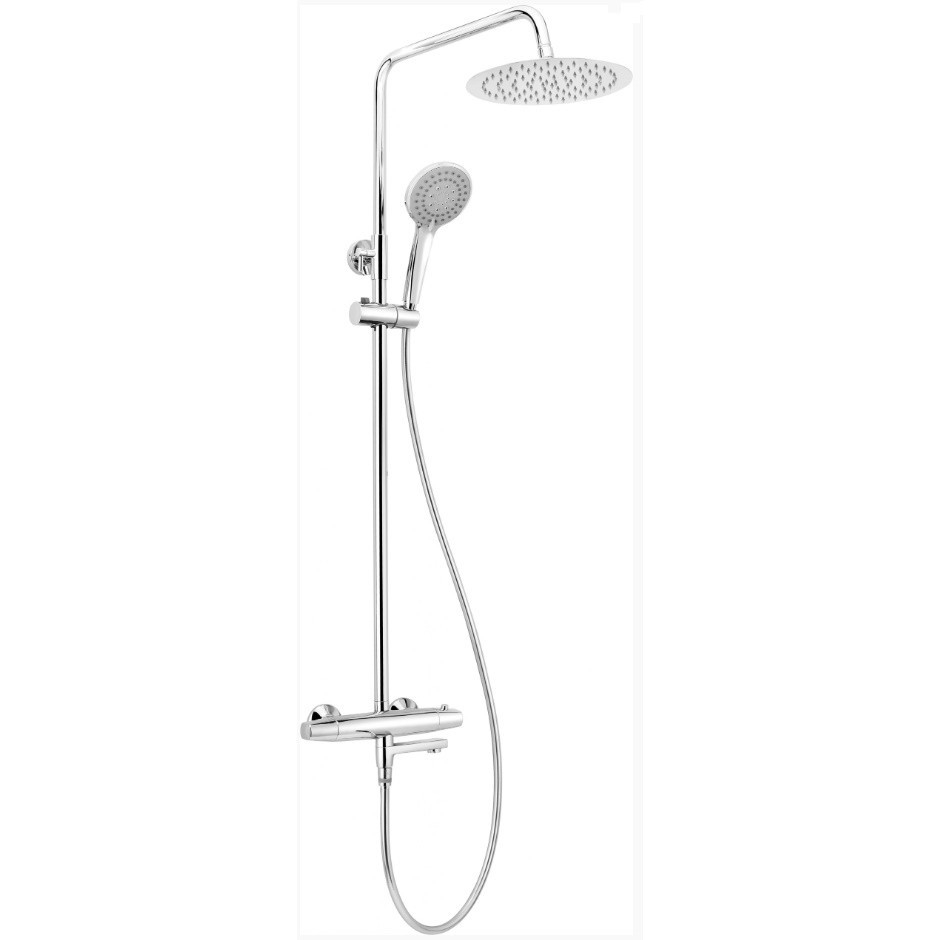 Coloana dus cu baterie si termostat Deante Jasmin, cu pipa cada, cap dus Ø25 cm [1]