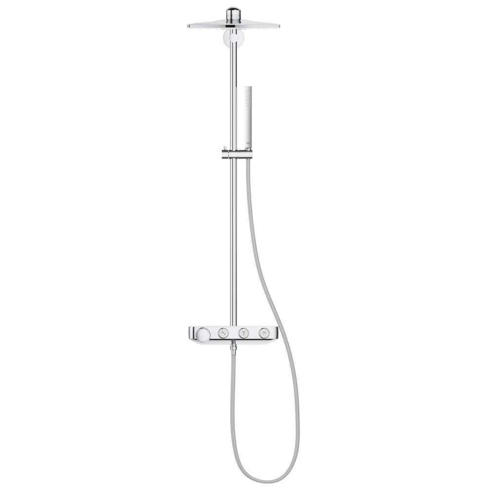 Coloana dus cu baterie si termostat Grohe Euphoria SmartControl 310 Cube Duo, alb/crom [2]