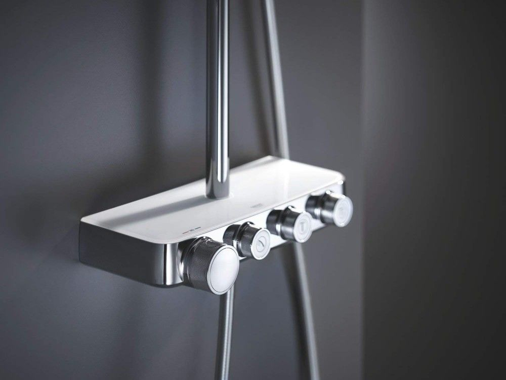 Coloana dus cu baterie si termostat Grohe Euphoria SmartControl 310 Duo, alb/crom [4]