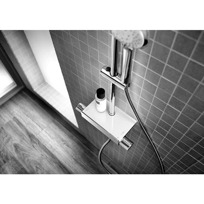 Coloana dus cu baterie si termostat Roca Deck, cap dus 36x24 cm [14]