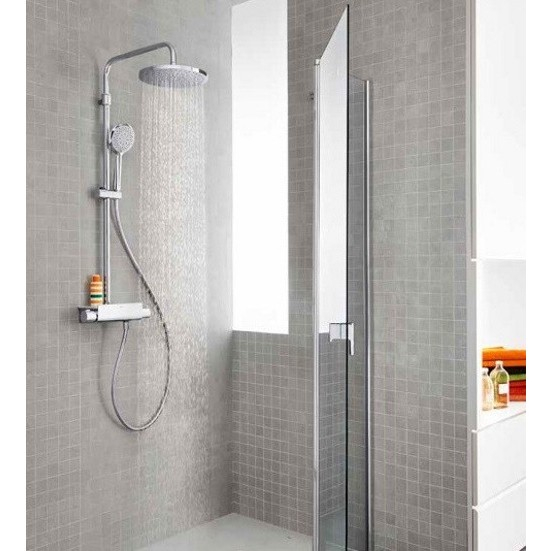 Coloana dus cu baterie si termostat Roca Deck, cap dus Ø25 cm [12]