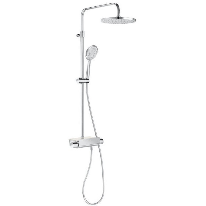 Coloana dus cu baterie si termostat Roca Deck, cap dus Ø25 cm [1]