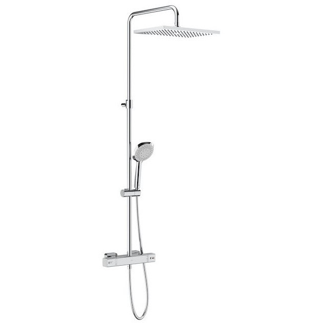 Coloana dus cu baterie si termostat Roca Level, cap dus Ø25 cm [1]