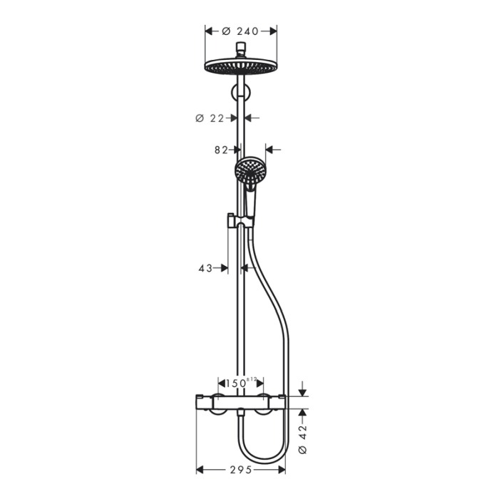 Coloana dus termostata Hansgrohe, Crometta S240, crom [2]