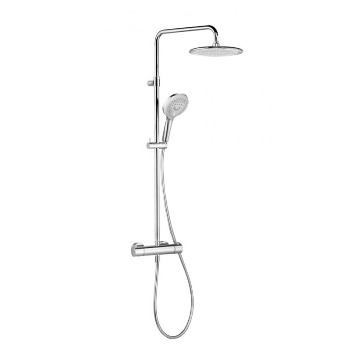 Coloana dus termostatata Kludi, Freshline, cu cap dus fix si mobil [1]