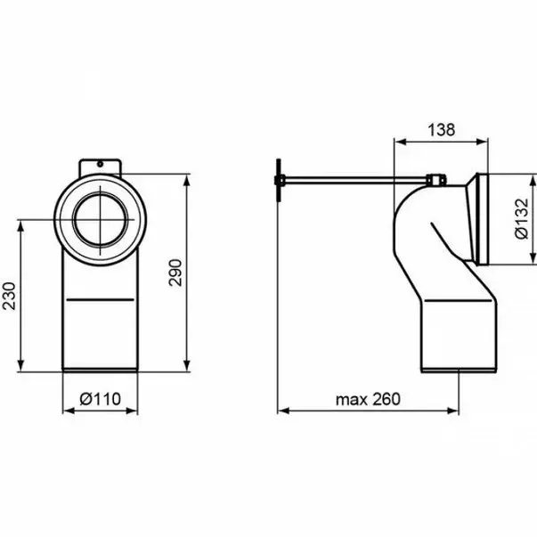 Conector scurgere verticala Ideal Standard pentru Vas WC Connect [3]