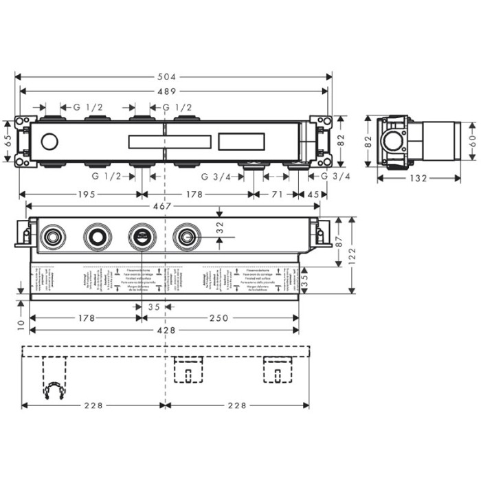 Corp incastrat pentru baterie cu 2 functii, Hansgrohe, RainSelect, pentru baterii cu 2 functii [2]