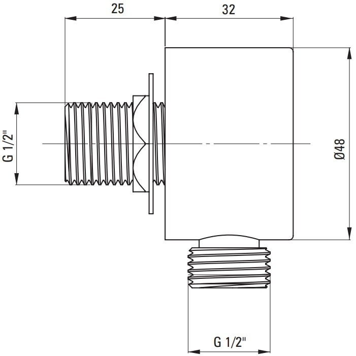 Cot conector furtun Deante Cascada crom [3]