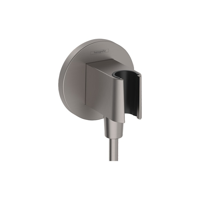 Cot racord de duș, Hansgrohe, FixFit S, cu suport pentru para de duș, alb mat [1]